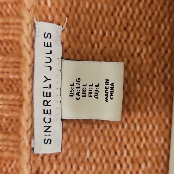 Cable Knit Rust/Burn Orange Sweater - Picture 2 of 5